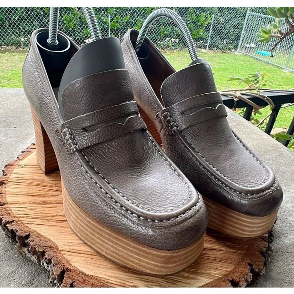 Kork-Ease Barbara Platform Gray Penny Loafer Nwt Size 8.5